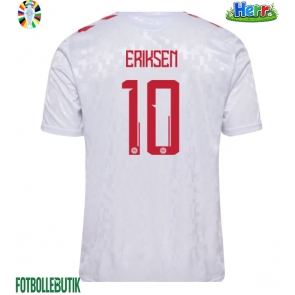 Danmark Christian Eriksen #10 Bortatröja EM 2024 Kortärmad